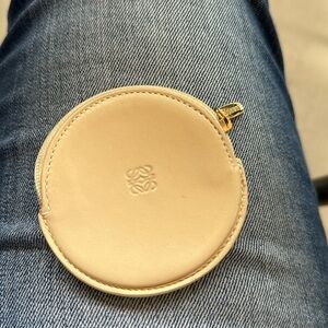 Loewe off white zippered small coin purse EUC authentic